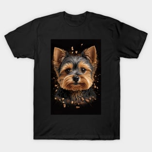 Super Cute Yorkshire Terrier Puppy Portrait T-Shirt